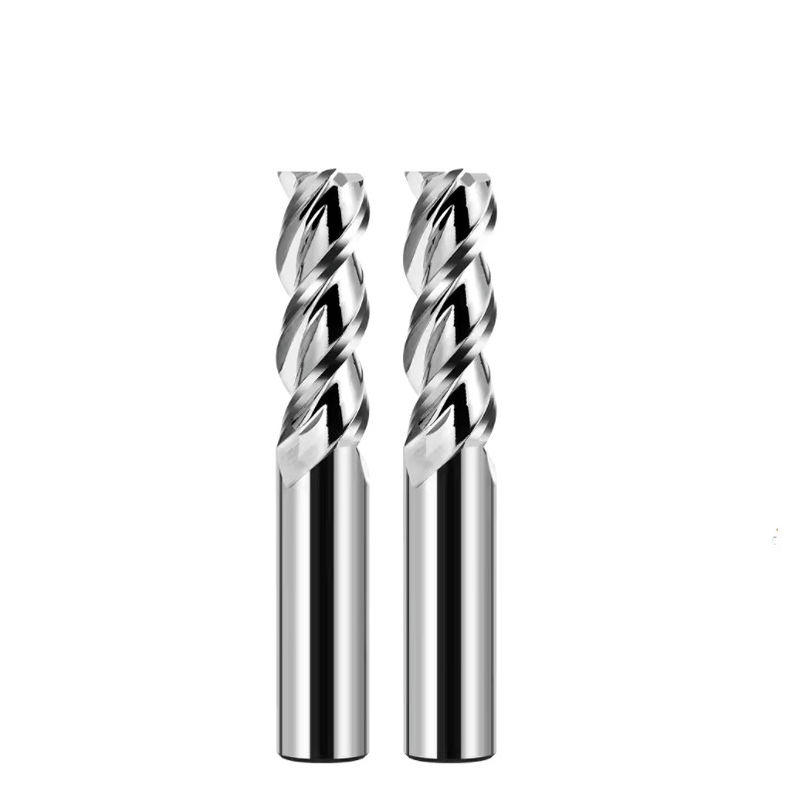 3 flauti Flat End Mill Cutter Mirror Polishing Non rivestito per la lavorazione dell'alluminio