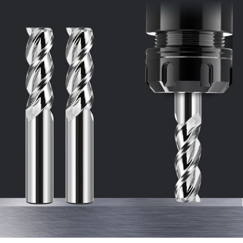 3 flauti Flat End Mill Cutter Mirror Polishing Non rivestito per la lavorazione dell'alluminio
